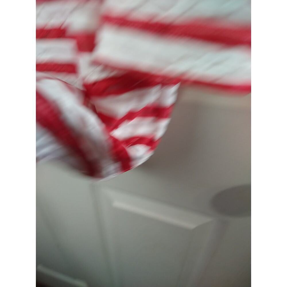 Cathy Daniels Semi Sheer Lines Red White 3/4 Sleeve Blouse. Size M - Picture 9 of 11
